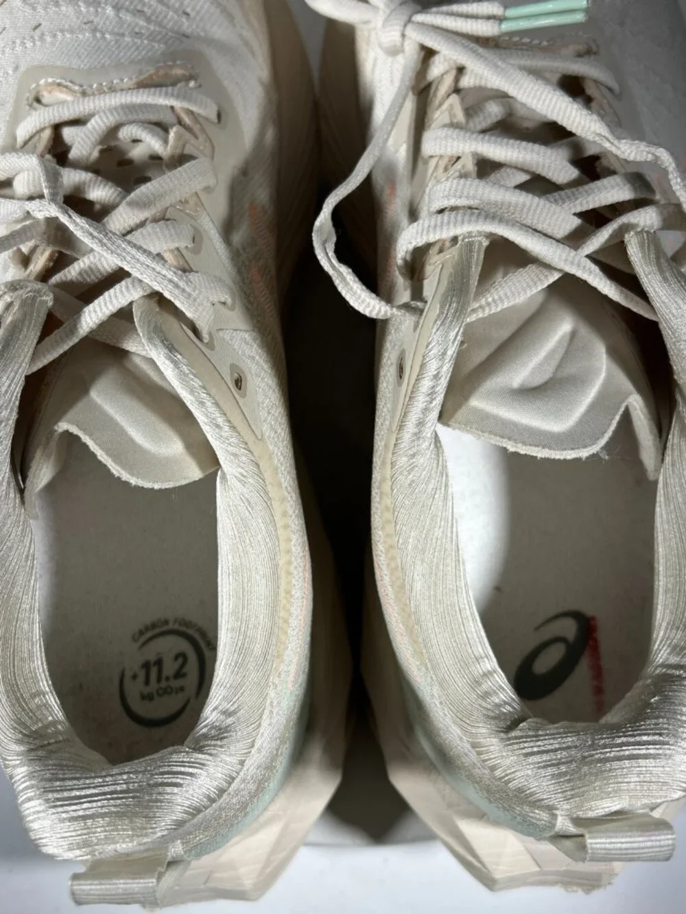 Asics Novablast 4 Womens Running Shoes Size 9 Beige Walking Sneakers USED TWICE